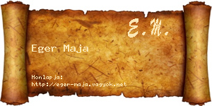 Eger Maja névjegykártya